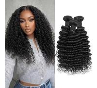 TNICE Deep Wave Human Hair Bundle Brazilian Virgin Curly Hair 10 12 14 Inch