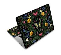 TNKBREEZE 3Pcs Laptop Skin Sticker Decalcomania Floreale Farfalla Dargonfly PVC Laptop Protector Decalcomania per ufficio Lavoro Studio Computer Notebook Skin Sticker Vintage Garden Scenery