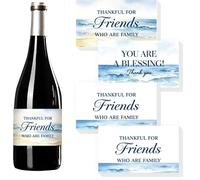 TNKBREEZE 40 etichette significative per bottiglie di vino di compleanno, blu, impermeabili, autoadesive, 5 x 9 cm, per feste di compleanno, bomboniere, decorazioni regalo