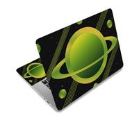 TNKBREEZE Adesivo per computer portatile, motivo pianeti misteriosi, 3 pezzi, per computer da 15/15,6 pollici, verde universo
