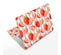 TNKBREEZE Adesivo per laptop per scuola di lavoro adesivo per notebook fragola 3 pezzi decalcomanie per computer compatibili con computer 15 15,6 pollici Candy Strip Loveliness rosa