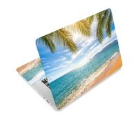 TNKBREEZE Decalcomanie per computer portatile, per lavoro, scuola, estate, mare, noce di cocco, 3 pezzi, cover per computer 15, 15,6 pollici, paesaggio naturale
