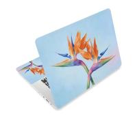 TNKBREEZE Strelitzia Reginae - Decalcomanie per computer portatile, 3 pezzi, per ufficio, lavoro, studio, colore arancione, blu