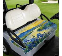 TNKBREEZE Van Gogh - Coprisedili di ricambio per carrello da golf, coperta con pittura a olio, iris, in fibra, antiscivolo, universale, adatto per carrelli da golf a 2 posti, 130 x 78,5 cm