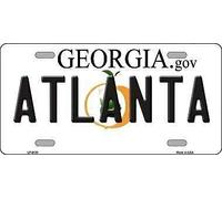 TNND Atlanta Georgia Novelty Targa Targa in Metallo 15,2 x 30,5 cm