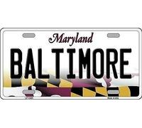 TNND Baltimore Maryland Metal Novelty Targa Targa Targa 15,2 x 30,5 cm