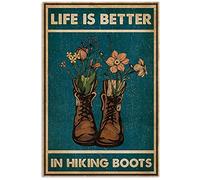 TNND Life Is Better In Hiking Boots Vintage Wall Decor Metal Sign Poster 20,3 x 30,5 cm