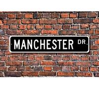 TNND Manchester Cartello Regalo del Manchester Visitatore Inghilterra City Manchester Native Porta in Metallo per Uso Interno Esterno Cantiere Recinzione Stradale 4x16
