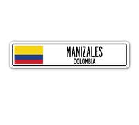 TNND New Manizales Colombia, Cartello Stradale con Bandiera Colombiana City Country Road Wall G Street Sign 4x40,6 cm