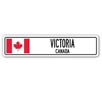 TNND New Victoria Canada Street Sign Bandiera Canadese City Country Road Wall Street Sign 4x16