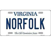 TNND Norfolk Virginia Background Targa in Metallo 15,2 x 30,5 cm
