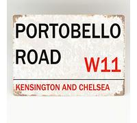TNND Portobello Road Market London Road Street Sign - Targa da parete in metallo vintage, 20,3 x 30,5 cm