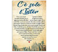 TNND, Poster in metallo con la stampa “C’è solo l’Inter” con testo in italiano a forma di cuore, decorazione artistica da parete, 20 x 30 cm