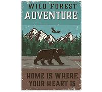 TNND - Poster vintage della foresta selvaggia avventura, decorazione da parete per la casa, regalo di compleanno e festa del papà, 30 x 45 cm