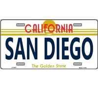 TNND San Diego California State Background Vanity Targa Targa in metallo 15,2 x 30,5 cm