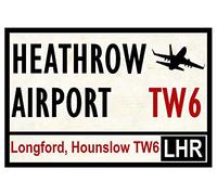 TNND - Segnale stradale stradale (aeroporto di Heathrow) in metallo, 20 x 30 cm