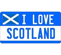 TNND - Targa in Metallo con Scritta I Love Scotland, 15,2 x 30,5 cm