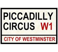 TNND - Targa in metallo con scritta "Piccadilly Circus", 20 x 30 cm