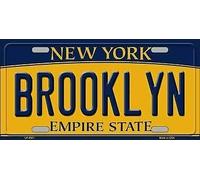 TNND Targa in metallo con sfondo Brooklyn New York, 15,2 x 30,5 cm