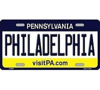 TNND Targa in metallo con sfondo di Philadelphia Pennsylvania State 15,2 x 30,5 cm