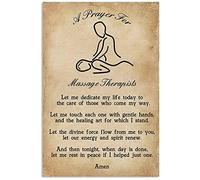 TNND - Targa in metallo per massaggi, motivo: preghiera e massaggi, stile vintage, 20 x 30 cm