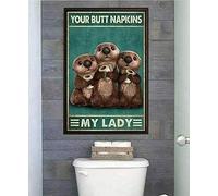 TNND - Tovaglioli da parete con scritta "Otter Your Butt My Lady" in metallo, 20 x 30 cm