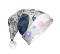 Tnnutp Blue Moon Design02 - Cappello da Babbo Natale con luci a LED, ideale come ornamento per feste di Natale