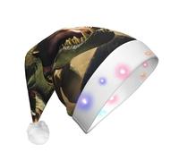 Tnnutp Cappello di Babbo Natale con luci a LED, motivo: dinosauri del film 04, ideale come ornamento per feste di Natale