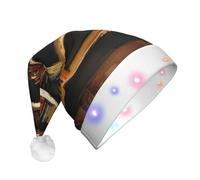 Tnnutp Divertente collezione di scaffali per libri e scala, cappello di Babbo Natale illuminato, cappello di Natale, capodanno, festa, abbigliamento preferito per feste di Natale