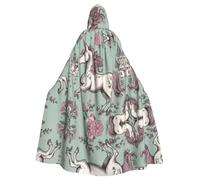Tnnutp Fairy Tale Unicorn03 - Mantello unisex con cappuccio, per feste di Halloween, cosplay