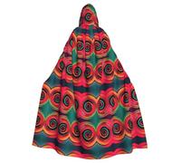 Tnnutp Mantello con cappuccio unisex a forma di cerchio astratto, per feste di Halloween, cosplay, costume