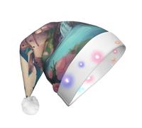 Tnnutp Simpatico cappello da fiaba Castle01 con cappello da Babbo Natale illuminato a LED, ideale come ornamento per feste di Natale