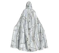 Tnnutp White Trees, mantello unisex con cappuccio, mantello con cappuccio, per feste di Halloween, cosplay