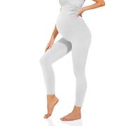 TNNZEET Leggings premaman a vita alta, da donna, per la gravidanza, per lo yoga, bianco, M