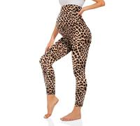 TNNZEET Leggings premaman a vita alta, da donna, per la gravidanza, per lo yoga, leopardo, L