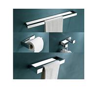 TNOMS Set di 4 pezzi di accessori per il bagno, set di barre portasciugamani cromate, set di accessori per il bagno in acciaio inox a parete, 60 cm