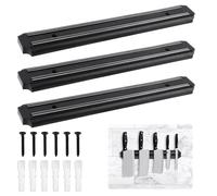 TNOMSNO Ceppo Coltelli da Cucina, 3 Pezzi, 33cm e con Magnete Forte Barra Magnetica per Coltelli, Portacoltelli da Cucina, Porta Coltelli Magnetico per Coltelli da Cucina Coltelli da Frutta e Forbici