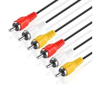 TNP Cavo 3 RCA (4,5m / 15 FT) - 3 Cavi RCA per video composito, Scart audio jack video stereo, 2RCA M/M due schermature, Connettore jack filo cavo RCA, hi fi amplificatore ricevitore AV altoparlanti
