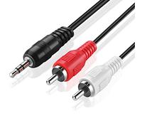 TNP Cavo audio da 3.5mm a rca (30 cm / 1 FT) Bidirezionale da maschio a maschio, Connettore aux jack cuffie adattatore splitter Y a stereo destra sinistra, Per amplificatore proiettore ricevitore AV