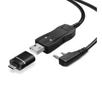 TNP - Cavo di programmazione FTDI con adattatore USB C per radio Baofeng, Kenwood (0,9 m), facile da installare, cavo di programmazione universale USB Chirp compatibile con UV-5R, UV-82HP, 5RM, 5RX