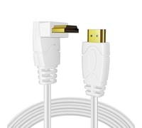 TNP Cavo HDMI 4K Angolo Retto 270 Gradi (1,8 m) - Cavo HDMI ad Alta Velocità Bianco 18 Gbps 4K 60Hz HDR 2K 2160p 1080p 1440p 3D ARC/eARC Ethernet per Video Gaming Xbox One X PS4 Pro & Apple TV HDTV
