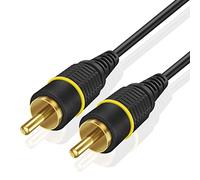 TNP Cavo video composito RCA coassiale digitale audio S/PDIF per subwoofer (30 Piedi / 9 m) - Connettori maschio RCA a RCA con doppia schermatura placcati oro, Jack per computer gioco lettore DVD