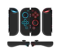 TNP Coperture Grip Gel per Nintendo Switch Joy-Con Joy Con Copri Levette - Custodia Protettiva Controller Switch Anti-scivolo Design Leggero Ergonomico Confortevole Accessori Skin (1 Paio Nero)