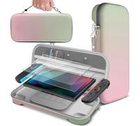 TNP - Custodia da trasporto per Nintendo Switch 2 2025, custodia rigida in EVA da viaggio con 10 slot per schede di gioco, copertura protettiva per schermo, borsa per accessori, doppio strato, rosa e