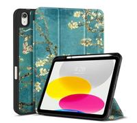 TNP,Custodia per iPad di 10a generazione 2022 - Custodia protettiva in TPU per iPad di 10° generazione, con supporto per matite e supporto intelligente a tre volte, fiori di mandorla, Van Gogh