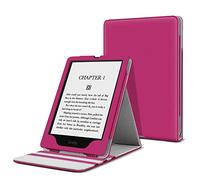 TNP Custodia per Kindle Paperwhite 11ª Generazione-2021 / Signature Edition 6,8 Pollici con Supporto Pieghevole, Copertura Verticale Origami per Kindle Paperwhite, Pelle PU Premium, Rosa shocking
