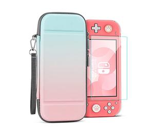 TNP Custodia Portatile per Nintendo Switch Lite, Rosa Blu- Custodia Kawaii Carina da Viaggio, Borsa Protettiva per Ragazze con Proteggi Schermo, Supporto per 10 Cartucce di Gioco