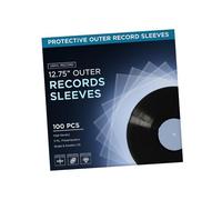 TNP - Custodie protettive per dischi in vinile trasparente, 32,4 x 32,4 cm, per LP singoli e doppi, per dischi in vinile e album LP, Trasparente, Outer Sleeves x100 Count