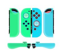 TNP Gel Guards with Thumb Grips Caps for Nintendo Switch Joy-Con Grip - Protective Case Covers Anti-Slip Lightweight Animal Crossing Design Comfort Grip Controller Skin Accessories (1 Pair Raccoon)