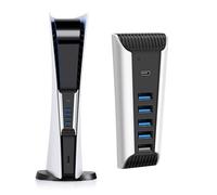 TNP Hub USB per console PS5 - Extender porta USB ad alta velocità per accessori PS5 con 4 x USB 2.0, 1 x USB 3.1 e 1 x porta di ricarica, adattatore di espansione USB per console Playstation UHD e